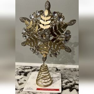 Hallmark Gold and Silver Decorative Christmas Tree Topper New